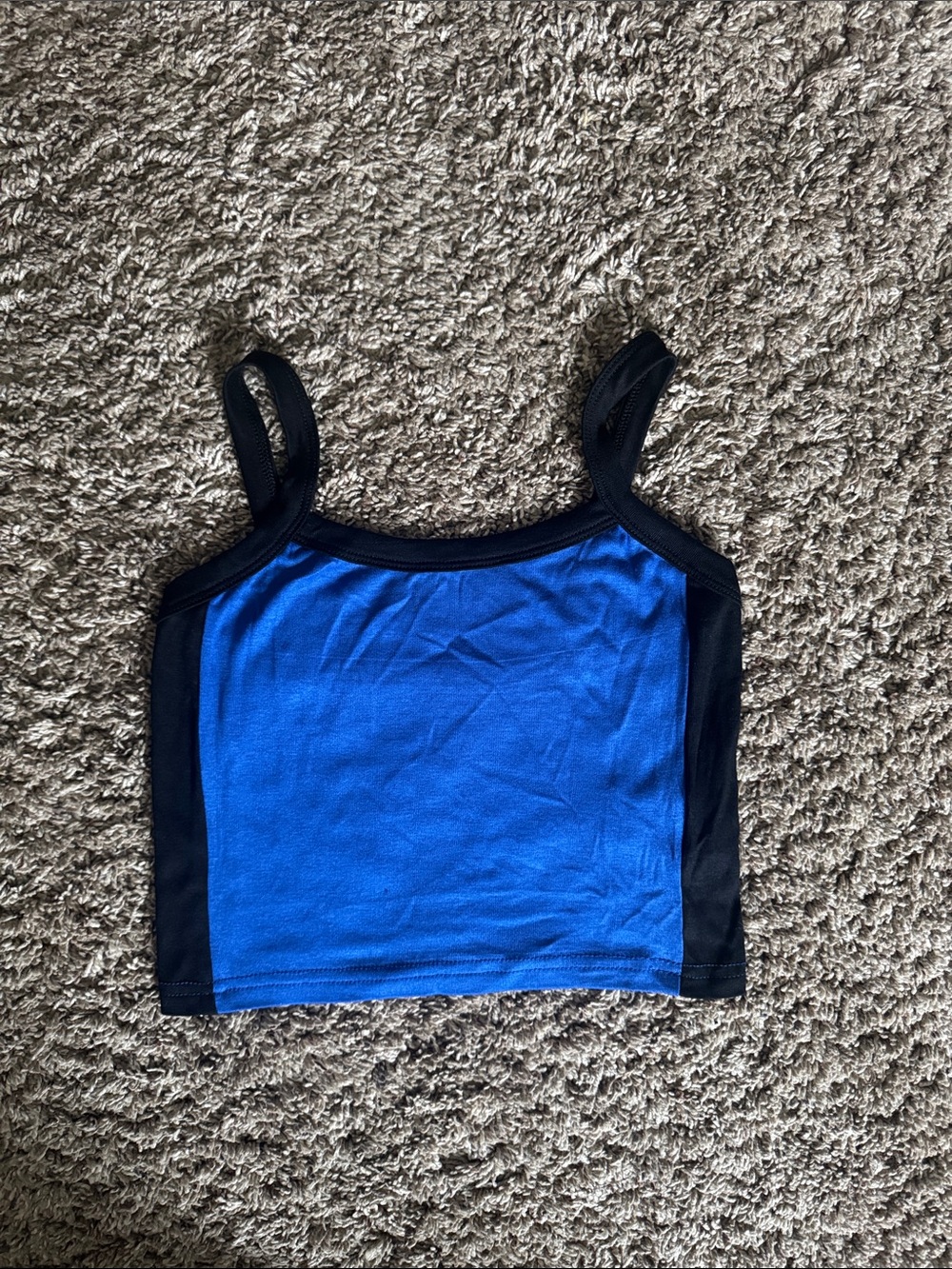 SHEIN Blue and Black Cropped Tank Top